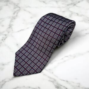 Brooks Brothers 346 Men's NWT Red Blue Geometric Pure Silk Tie